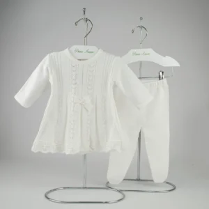 Conjunto Vestido Borboletas Pérola com Manta